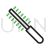 Curly Hair Comb Line Green Black Icon