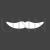 Moustache I Glyph Inverted Icon