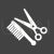 Comb and Scissor Glyph Inverted Icon