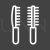 Two Brushes Line Inverted Icon
