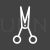 Open Scissors Line Inverted Icon