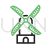 Windmill II Line Green Black Icon - IconBunny