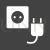 Plug and Socket Glyph Inverted Icon