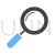 Magnifying Glass Blue Black Icon