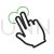 Two Fingers Tap Line Green Black Icon