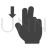 Two Fingers Down Glyph Icon