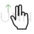 Two Fingers Up Line Green Black Icon