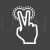 Two Fingers Double Tap Line Inverted Icon