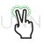 Two Fingers Double Tap Line Green Black Icon