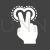 Two Fingers Double Tap Glyph Inverted Icon