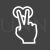 Two Fingers Tap and Hold Line Inverted Icon