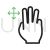 Three Fingers Move Line Green Black Icon