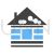 House with Snow Blue Black Icon
