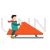 Riding Sled Flat Multicolor Icon