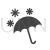 Umbrella with Snow Glyph Icon