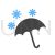 Umbrella with Snow Blue Black Icon