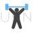 Weight Lifting Person Blue Black Icon - IconBunny