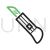 Paper Cutter Line Green Black Icon