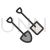 Spade and Shovel Line Filled Icon