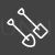 Spade and Shovel Line Inverted Icon