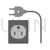 Wire and Plug Greyscale Icon