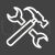 Wrench and Hammer Line Inverted Icon