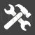 Wrench and Hammer Glyph Inverted Icon