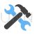 Wrench and Hammer Blue Black Icon