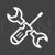 Wrench and Screw Driver Line Inverted Icon