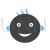 Smiling Baby Blue Black Icon
