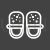 Baby Shoes Line Inverted Icon