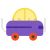 Toy Car Flat Multicolor Icon