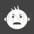 Crying Baby Glyph Inverted Icon