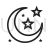 Moon and Stars Line Icon