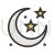 Moon and Stars Line Filled Icon