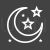 Moon and Stars Line Inverted Icon