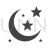 Moon and Stars Glyph Icon