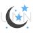 Moon and Stars Blue Black Icon