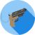 Pistol Flat Shadowed Icon