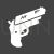 Pistol Glyph Inverted Icon