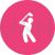 Golf Player Flat Round Icon - IconBunny