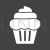 Cream Cupcake Glyph Inverted Icon