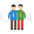 Friends Standing Flat Multicolor Icon