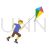 Flying Kite Flat Multicolor Icon