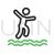 Jumping in Water Line Green Black Icon