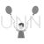 Child with Balloons Greyscale Icon