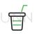 Juice Cup Line Green Black Icon