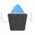 Sand Bucket Blue Black Icon