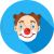 Clown Face Flat Shadowed Icon