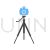 Camera on Stand Blue Black Icon